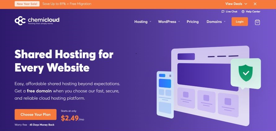 chemicloud shared web hosting